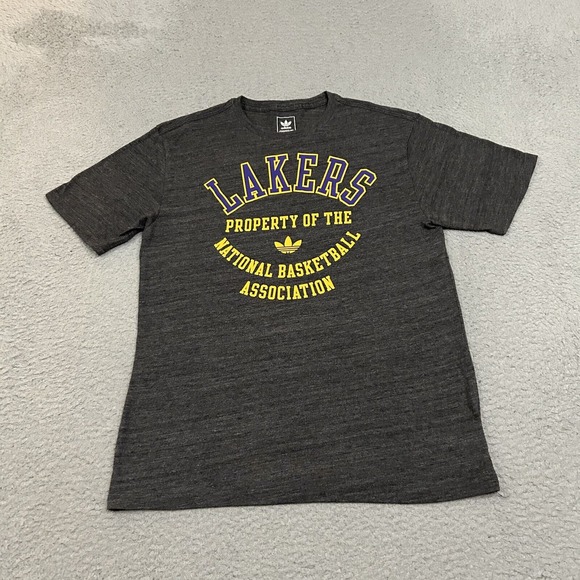 adidas Other - Los Angeles Lakers Shirt Mens‎ Small Gray NBA Basketball Short Sleeve Adidas